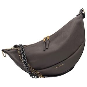 Marc Jacobs The Eclipse Mushroom Grey Pebbled Leather Crossbody Purse